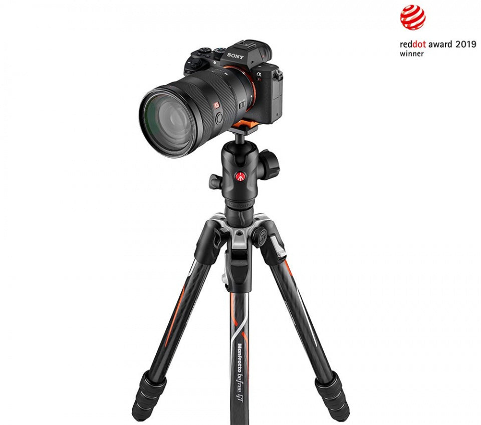 Manfrotto BeFree GT Compact 4-Section Carbon Fiber Travel Tripod with QR-Plate and 486 Ball Head for Sony A Series Mirrorless Camera | Model - MKBFRTC4GTA-BH