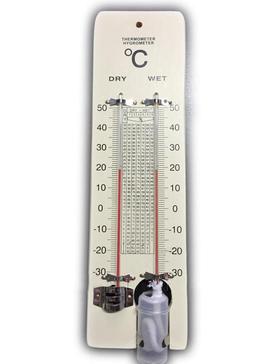 Eagletech Wet and Dry Bulb Thermometer Hygrometer Wood Marine Psychrometer