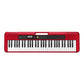 Casio CT-S200 61-Key Portable Piano Keyboard with USB-MIDI Connectivity, LCD Screen, Auto-Accompaniment, Built-in Songs/Tones/Rhythms (Black, Red)
