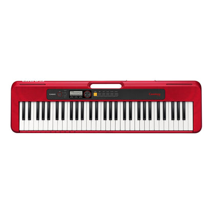 [CLEARANCE] Casio CT-S200 61-Key Portable Piano Keyboard with USB-MIDI Connectivity, LCD Screen, Auto-Accompaniment, Built-in Songs/Tones/Rhythms (Red)