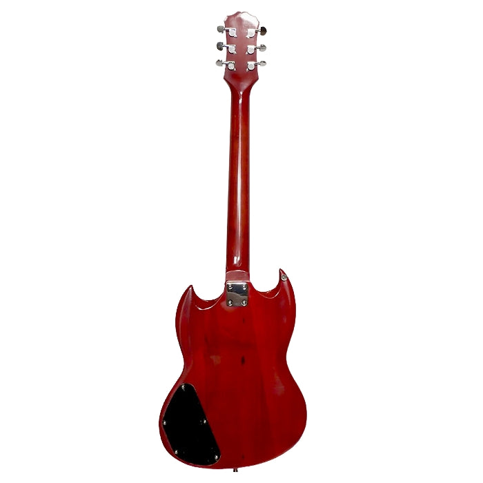 Fernando SSG-10 6-String 22 Fret HH Electric Guitar with 3-Way Switch, Tune-o-Matic Bridge, Volume and Tone Control, Glossy Finish for Musicians (Black, Red)