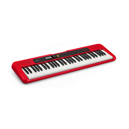 [CLEARANCE] Casio CT-S200 61-Key Portable Piano Keyboard with USB-MIDI Connectivity, LCD Screen, Auto-Accompaniment, Built-in Songs/Tones/Rhythms (Red)