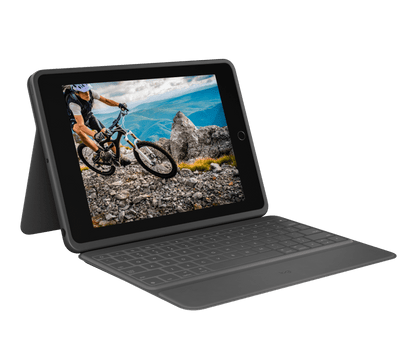 [CLEARANCE] Logitech Rugged Folio Protective Keyboard Case for iPad (7th, 8th, 9th) with Smart Connector and Durable Spill-Proof Keyboard Seal