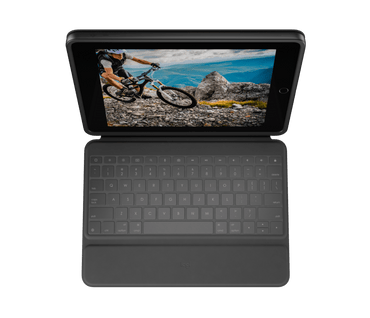 [CLEARANCE] Logitech Rugged Folio Protective Keyboard Case for iPad (7th, 8th, 9th) with Smart Connector and Durable Spill-Proof Keyboard Seal