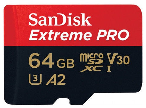 SanDisk Extreme Pro Micro SD Card 64GB UHS-I SDXC Class 10 200Mb/s and 90mb/s Read and Write Speed with Adapter | SDSQXCU-064G-GN6MA