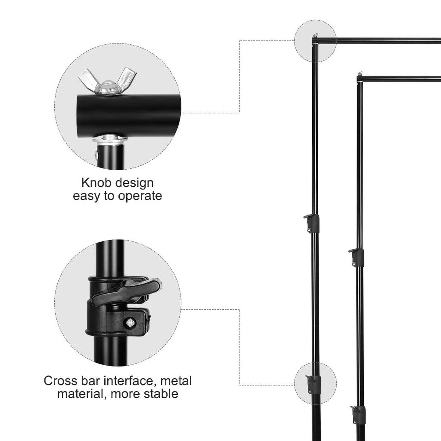 Pxel 6ft x 9ft Photography & Videography Studio Backdrop Stand Adjustable Background Support System
