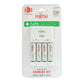 Fujitsu FCT345FXEST Ni-MH Standard Charger for AA and AAA Batteries and LED Status Indicator with 4pcs Rechargeable 1900mAh Double AA Batteries