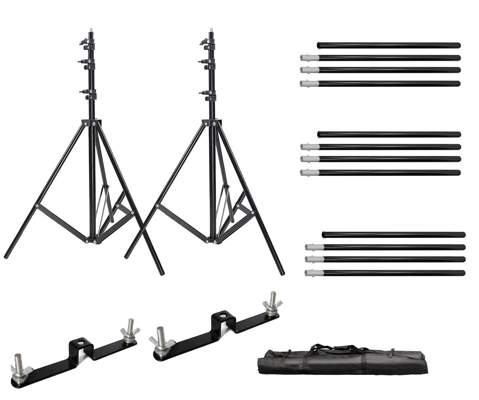 Pxel LS-BD2.6X3 3B Backdrop Muslin Stand 2.6M x 3M Triple Crossbar 8.5 x 10 Feet