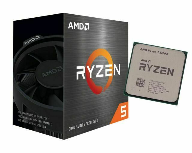 AMD Ryzen 5 5600X Processor for Desktop Computers with 12 Threads 6 Cores  3.7GHz 65W TDP, Wraith Stealth Air Cooler Included (Unlocked)