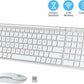 iClever GK03 2.4GHz 17 x 5 Inch Wireless Rechargeable 280mAh Keyboard and Mouse Combo with Windows and Mac Compatibility GK-03 GK 03 (SILVER)