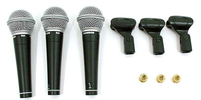 Samson R21 Dynamic Handheld Microphone Triple-Pack for Vocal and Instrument Recording, Live Performance, Music Education, DJ