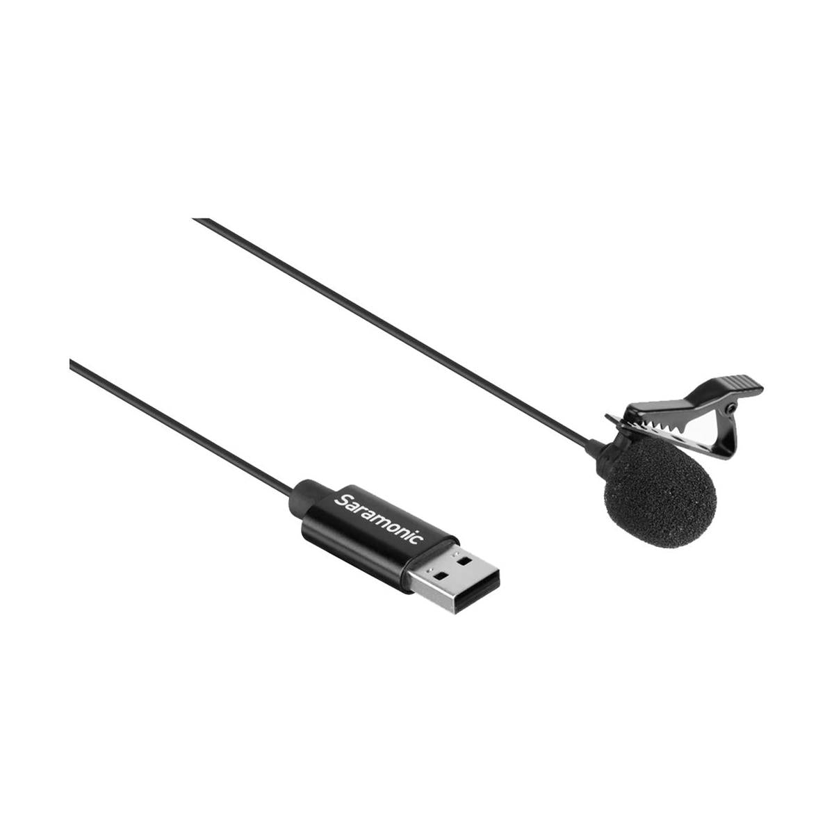 Saramonic SR-ULM10 Clip-on Omnidirectional USB Lavalier Microphone for PC Computers (2M Cable)