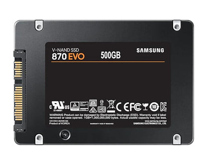 [CLEARANCE] Samsung 870 EVO 2.5 Inch SATA III V-NAND SSD Solid State Drive with 560MB/s Sequential Read and 530MB/s Write Speed (500GB) | SAMSUNG MZ-77E500BW