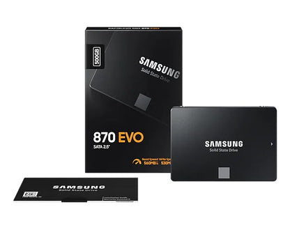 [CLEARANCE] Samsung 870 EVO 2.5 Inch SATA III V-NAND SSD Solid State Drive with 560MB/s Sequential Read and 530MB/s Write Speed (500GB) | SAMSUNG MZ-77E500BW