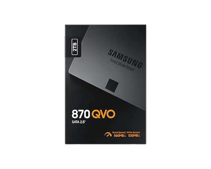 Samsung 870 QVO SATA III (1TB, 2TB) 2.5" SSD Solid State Drive with 560MB/s Sequential Read and 520MB/s Write Speed | MZ-77Q