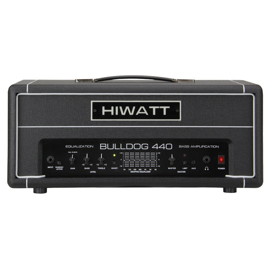Hiwatt Bulldog 440 440W Tube Amplifier Head with Built-in Equalizer Tuner and 6.35mm AUX Input and Output for Electric Bass and Guitar | BULLDOG440 HD