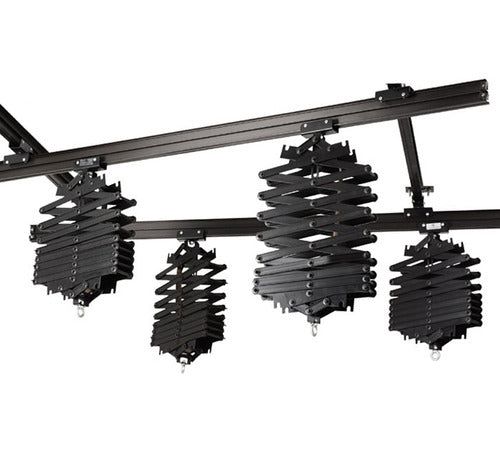 Pxel 118" Photo Studio Pantograph Ceiling Track System Complete Kit Photography Video Lighting Support 43-200CM Drop with Accessories