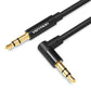 Vention TRS 3.5mm Male to TRS Right-Angle 3.5mm Male TPE Elastic Gold Plated (BAKB-T) Audio Cable for Mobile Phones, Speakers, Laptops, PC (Available in 0.5M, 1M, 1.5M)