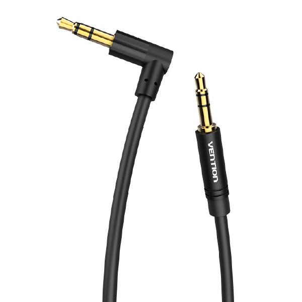 Vention TRS 3.5mm Male to TRS Right-Angle 3.5mm Male TPE Elastic Gold Plated (BAKB-T) Audio Cable for Mobile Phones, Speakers, Laptops, PC (Available in 0.5M, 1M, 1.5M)