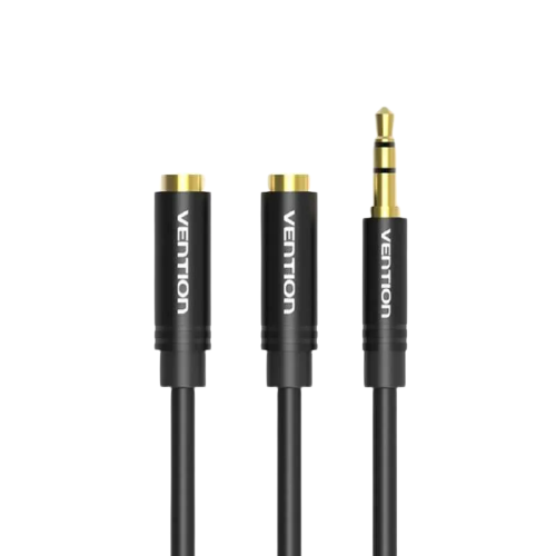 Vention TRS 3.5mm Male to Dual TRS 3.5mm Female 0.3-Meter Gold Plated (BBWBY) Audio Splitter Cable for Mobile Phones, Laptops, Speakers