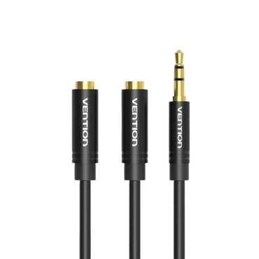 [CLEARANCE] Vention TRS 3.5mm Male to Dual TRS 3.5mm Female 0.3-Meter Gold Plated (BBW) Audio Splitter Cable for Mobile Phones, Laptops, Speakers
