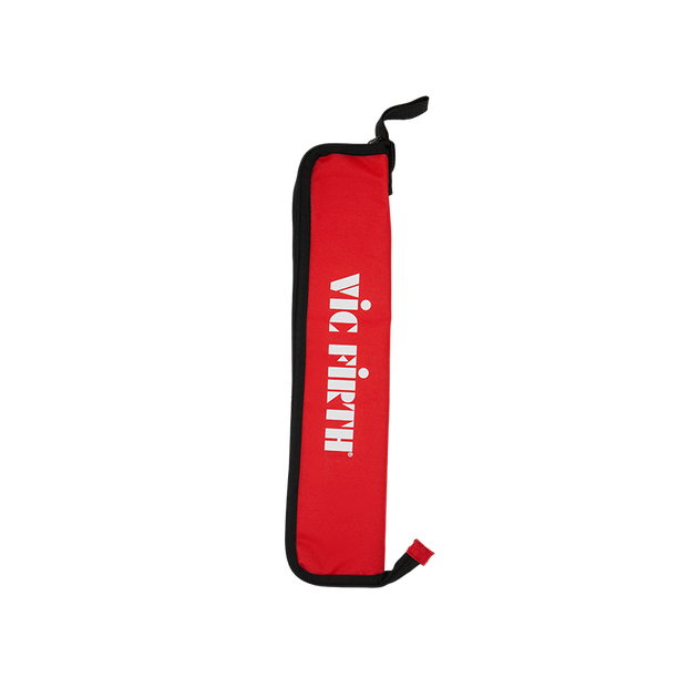 Vic Firth Essential Stick Bag Nylon Carrying Case for Drumsticks, Drum Brushes, and Percussion Mallets (Holds 5 Pairs of Sticks) (Black, Red)