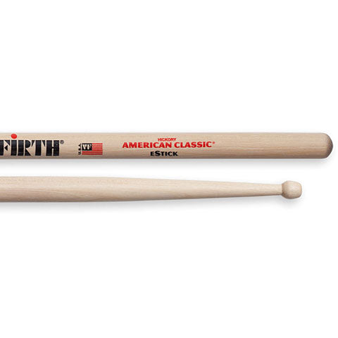 Vic Firth American Classic eStick Hickory Wood Barrel Tip Drumsticks (Pair) Drum Sticks for Electronic Drums and Percussion