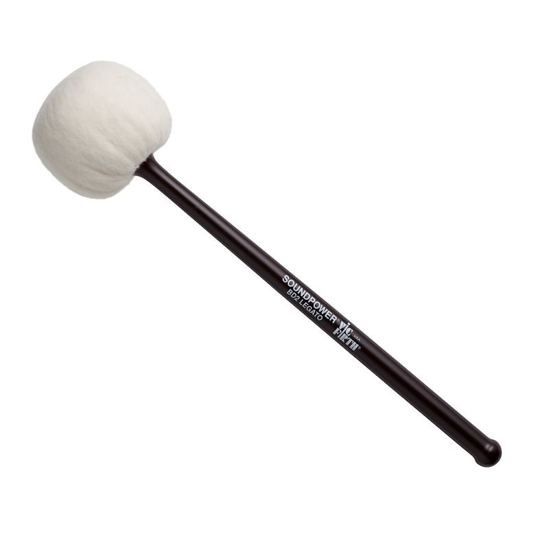 Vic Firth BD2 Soundpower Bass Drum Legato Percussion Mallet Big Drum Stick for Marching and Concert Performances