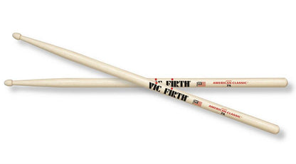 Vic Firth American Classic 7A Hickory Wood Tear Drop Tip Drumsticks (Pair) Drum Sticks for Drums and Percussion (Wood, Nylon Tips)