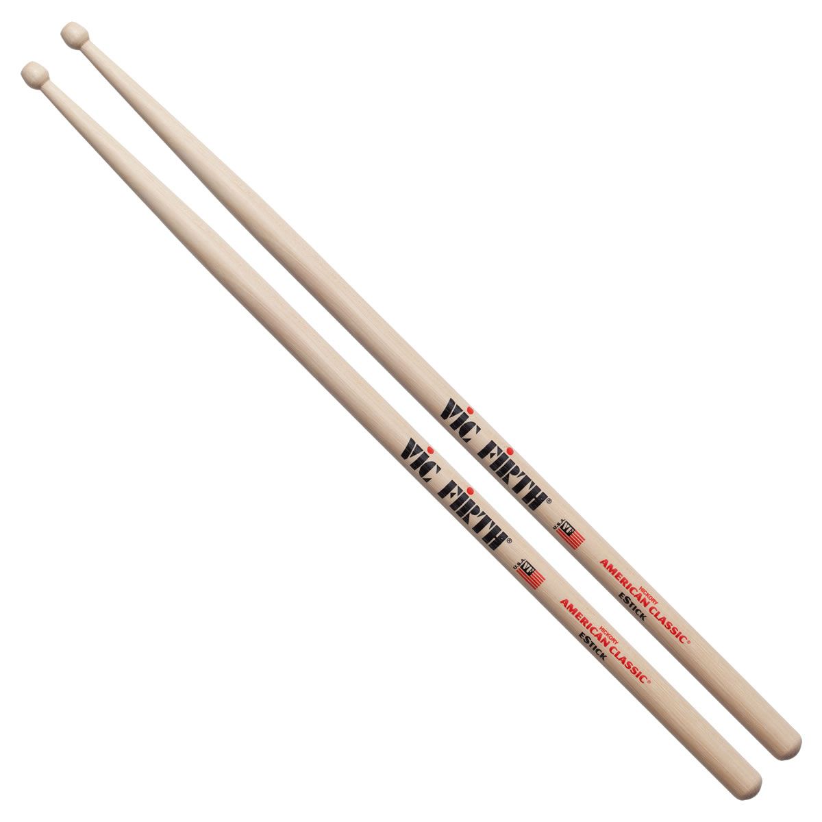 Vic Firth American Classic eStick Hickory Wood Barrel Tip Drumsticks (Pair) Drum Sticks for Electronic Drums and Percussion