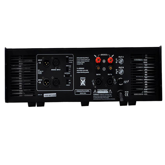 KEVLER MZ-1000 1000W Professional Class H Power Amplifier with 20Hz-20KHz Frequency, Balance/Unbalance 3-Pin XLR Input and 2 Speakon Terminals, LED Indicators with Dual Variable Speed Fans