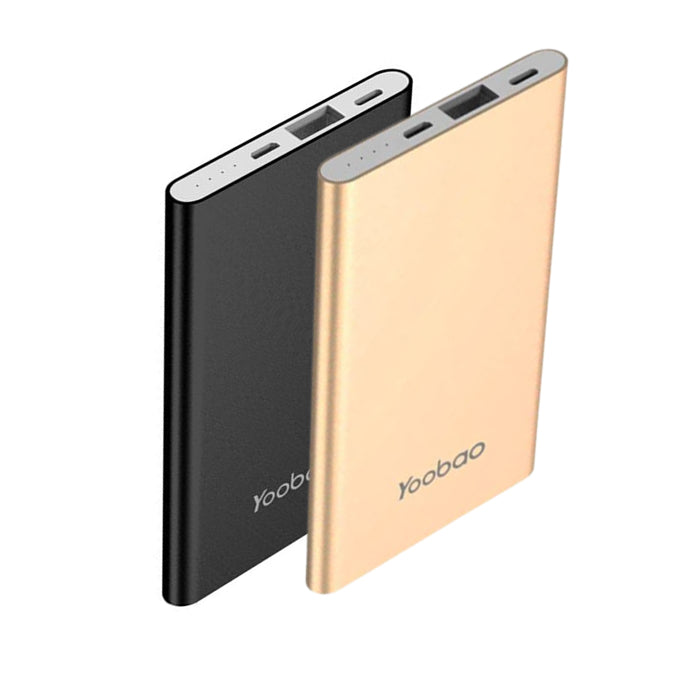 Yoobao KJ01 4000mAh Ultra Slim Powerbank Micro USB with Built-in Cables (Black, Gold)