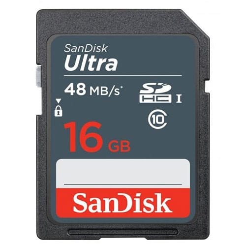 SanDisk Ultra 16GB SD Card SDHC Class 10 48MB/s SDSDUNB