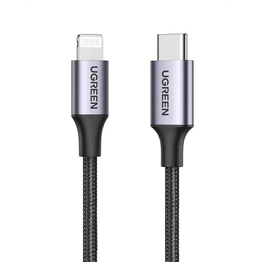 [CLEARANCE] UGREEN USB-C to Lightning Cable 3A Fast Charging Cable Aluminum Braided Shell (2M) (Silver) |70525