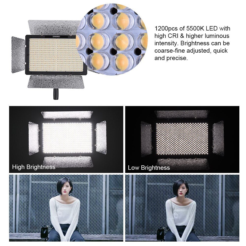 Yongnuo YN1200 LED Video Light Flash with up to  3200 - 5500k Bi Color