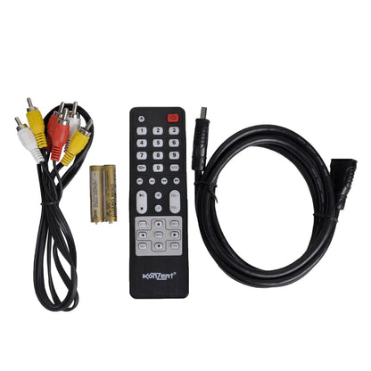 Konzert DV-601H High Definition HD DVD Player with USB Port SD Card Slot and Microphone Inputs, 5.1 Channel Surround Sound Support, and RCA HDMI SVCD Optical and Coaxial Output