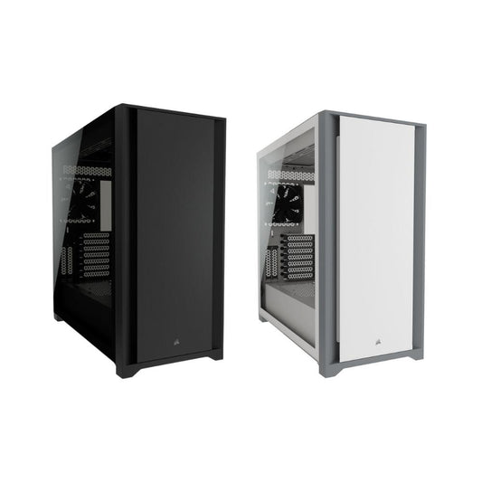 CORSAIR 5000D Mid-Tower ATX PC Case with Slide-On Tempered Glass Side Panel, 6 Drive Slots and Vertical GPU Mounting Support (Black, White) | CC-9011208-WW CC-9011209-WW