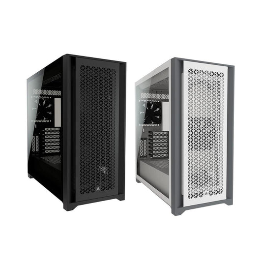 CORSAIR 5000D Airflow Mid-Tower ATX PC Case with Slide-On Tempered Glass Side Panel, 6 Drive Slots and Vertical GPU Mounting Support (Black, White) | CC-9011210-WW CC-9011211-WW