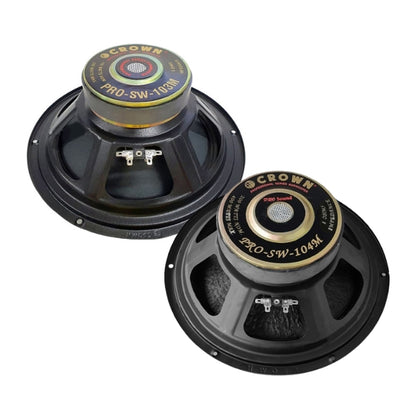 Crown 300W / 400W 10" Dual Terminal Subwoofer Speaker with 75Hz~2.5kHz Frequency Response, Max 8 Ohms Impedance, 95dB/96dB Sensitivity Level (PRO-SW-103M, PRO-SW-104M)